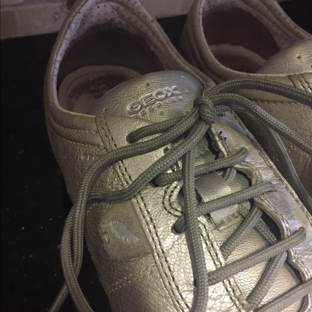 Geox leather sneaker #8. Silver.